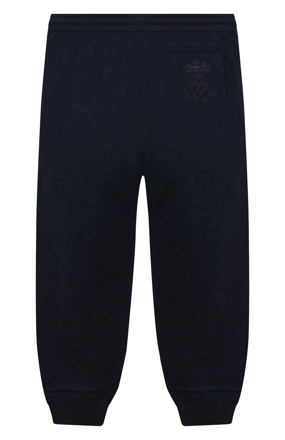 Мужского кашемировые джоггеры DOLCE & GABBANA темно-синего цвета, арт. L4KP00/JAW00/2-6 | Фото 2 (Региональные ограничения белый список (Axapta Mercury): Не проставлено, RU; Нос: Не проставлено; Мальчики Кросс-КТ: Джоггеры-одежда; Ростовка одежда: 2 года | 92 см, 3 года | 98 см, 4 года | 104 см, 5 лет | 110 см, 6 лет | 116 см)