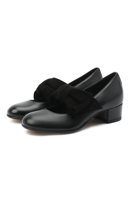 Детские кожаные туфли MISSOURI черного цвета по цене 21800 руб., арт. 78056N/27-30 | Фото 1