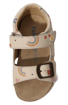 Детские кожаные сандалии FALCOTTO кремвого цвета, арт. 1500737/A3/18-26 | Фото 4 (Материал внутренний: Натуральная кожа)