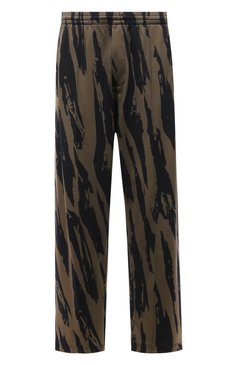 Мужские брюки KENZO хаки цвета, арт. FB65PA7154CA | Фото 1 (Длина (брюки, джинсы): Стандартные; Случай: Повседневный; Материал внешний: Синтетический материал; Стили: Милитари)