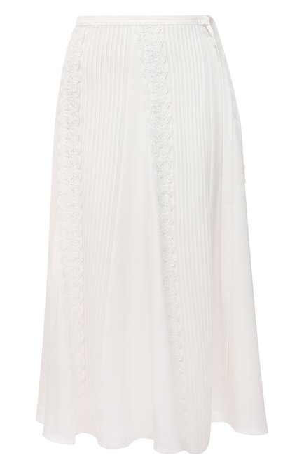 Женская шелковая юбка CHLOÉ белого цвета по цене 229500 руб., арт. CHC21SJU09002 | Фото 1