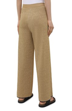 Женские брюки LANVIN золотого цвета, арт. RW-TR0005-K002-E21 | Фото 4 (Силуэт Ж (брюки и джинсы): Широкие; Длина (брюки, джинсы): Стандартные; Женское Кросс-КТ: Брюки-одежда; Материал внешний: Синтетический материал, Металлизированное волокно; Региональные ограничения белый список (Axapta Mercury): RU; Кросс-КТ: Трикотаж; Стили: Спорт-шик)