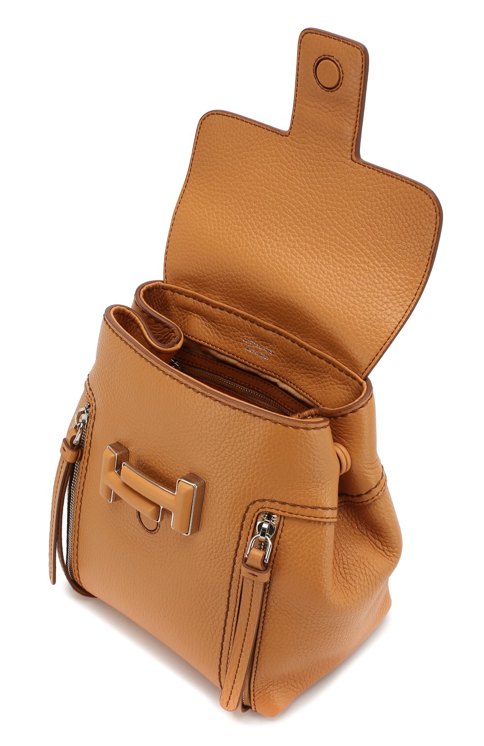 Женский рюкзак double t TOD’S желтого цвета, арт. XBWD0TG0100JM7 | Фото 4 (Размер: medium; Материал: Натуральная кожа; Стили: Кэжуэл; Статус проверки: Проверена категория)