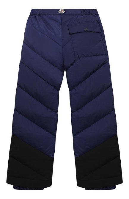 Детские утепленные брюки MONCLER ENFANT синего цвета, арт. D2-954-11028-85-5399E/12-14A | Фото 2 (Материал внешний: Синтетический материал; Кросс-КТ: Утепленный)