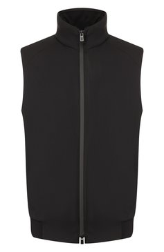 Мужской утепленный жилет LORO PIANA темно-серого цвета, арт. FAL0269 | Фото 1 (Кросс-КТ: Куртка; Материал внешний: Шерсть, Синтетический материал; Региональные ограничения белый список (Axapta Mercury): RU; Материал подклада: Синтетический материал; Мужское Кросс-КТ: Верхняя одежда; Длина (верхняя одежда): Короткие; Стили: Кэжуэл)