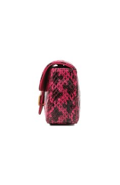 Женская сумка gg marmont super mini GUCCI розового цвета, арт. 476433 LV7BE | Фото 4 (Сумки-технические: Сумки через плечо; Материал: Экзотическая кожа, Натуральная кожа; Размер: mini; Ремень/цепочка: На ремешке)