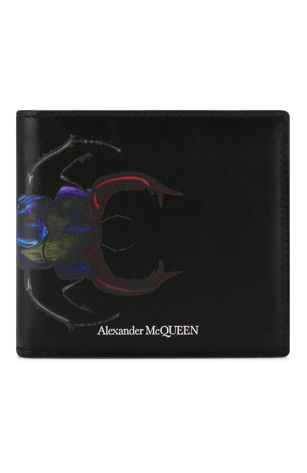 Мужской кожаное портмоне ALEXANDER MCQUEEN черного цвета, арт. 550845/04YFN | Фото 1 (Материал: Натуральная кожа)