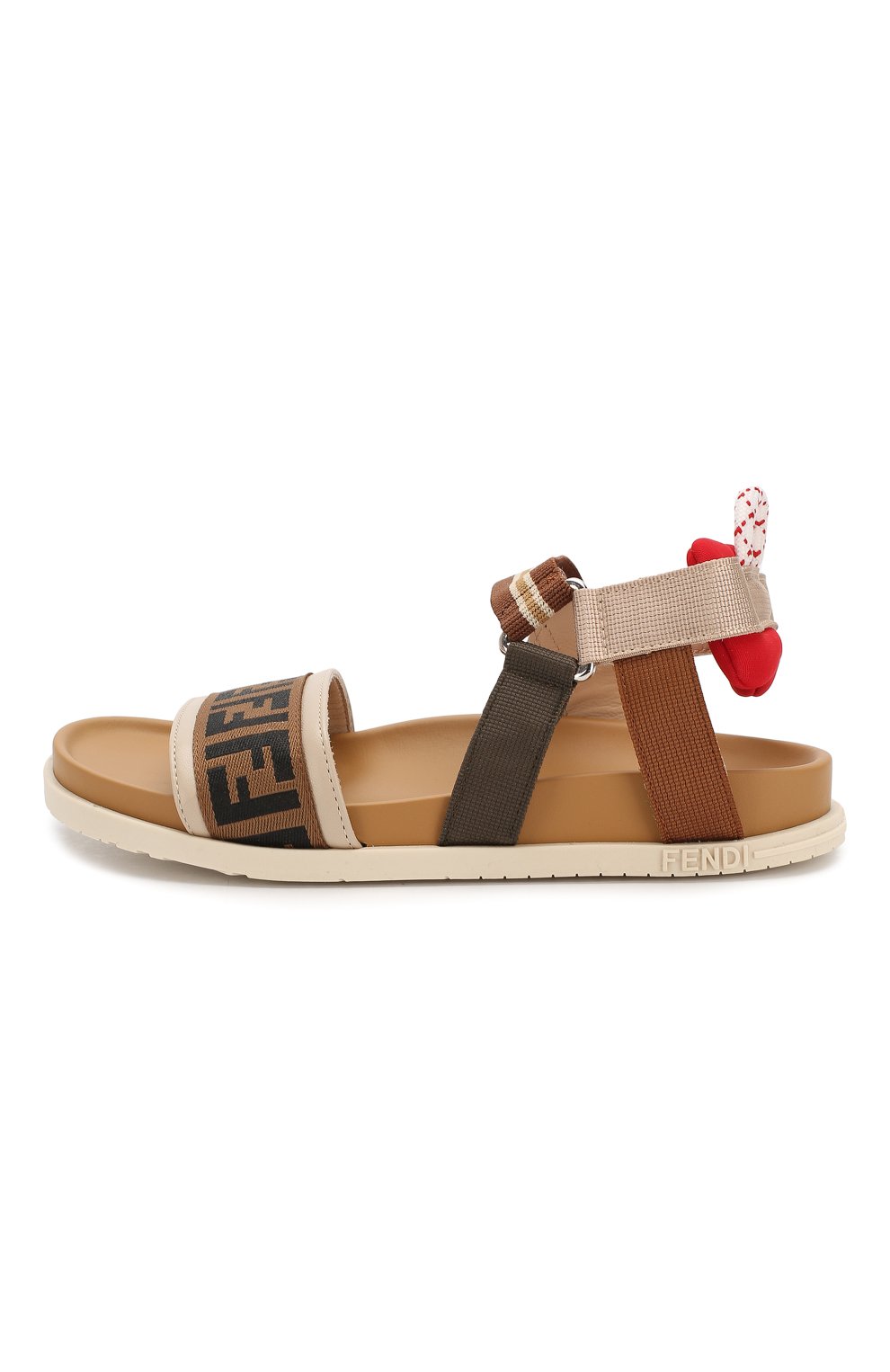 Мужского текстильные сандалии FENDI бежевого цвета, арт. JMR315/AAE6/32-39 | Фото 2