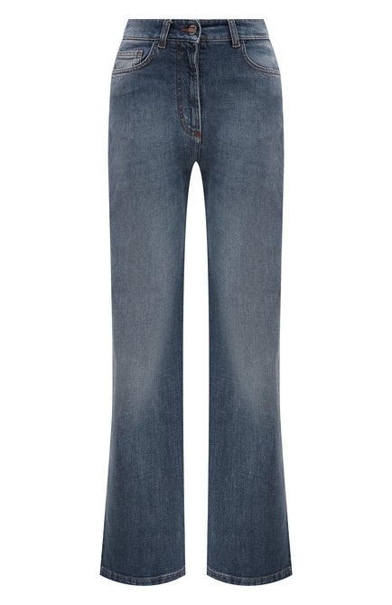 Женские джинсы SEVENTY VENEZIA голубого цвета, арт. PD0101 | Фото 1 (Материал внешний: Хлопок; Материал сплава: Проставлено; Драгоценные камни: Проставлено; Длина (брюки, джинсы): Стандартные)