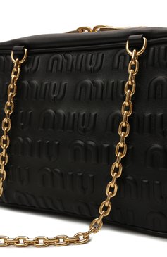 Женская сумка MIU MIU черного цвета, арт. 5BB114-2F51-F0002-OOO | Фото 3 (Сумки-технические: Сумки через плечо; Материал: Натуральная кожа; Размер: small)