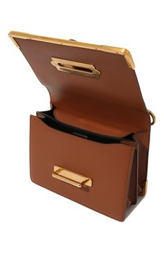 Женская с�умка cahier PRADA коричневого цвета, арт. 1BD045-2AIX-F0046-XCH | Фото 5 (Сумки-технические: Сумки через плечо; Материал: Натуральная кожа; Размер: mini; Ремень/цепочка: На ремешке)