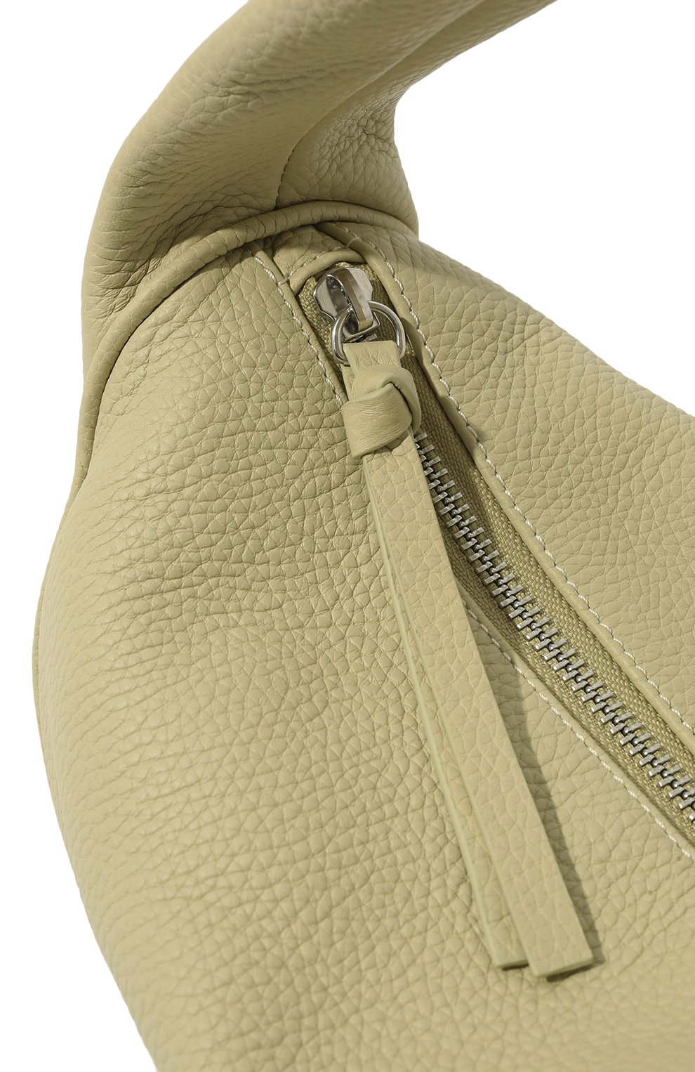 Женская сумка cush  BY FAR светло-зеленого цвета, арт. 22SSCSHS0LVFLTMED | Фото 3 (Сумки-технические: Сумки top-handle; Размер: medium; Материал: Натуральная кожа; Материал сплава: Проставлено; Драгоценные камни: Проставлено)