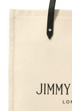 Женский сумка-тоут logo JIMMY CHOO кремвого цвета, арт. LOGOTOTEFFQ | Фото 3 (Сумки-технические: Сумки-шопперы; Материал: Текстиль; Размер: large)