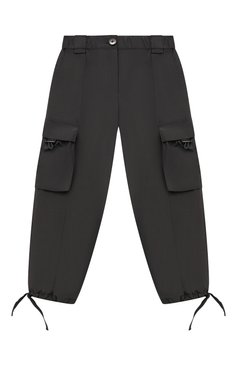 Детские брюки-карго BRUNELLO CUCINELLI черного цвета, арт. BB574E466B | Фото 1 (Материал внешний: Синтетический материал, Хлопок; Материал сплава: Проставлено; Нос: Не проставлено)
