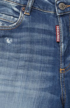 Детские джинсы DSQUARED2 синего цвета, арт. DQ0099-D005H | Фото 3 (Региональные ограничения белый список (Axapta Mercury): RU; Материал внешний: Хлопок; Кросс-КТ: джинсы; Детали: Потертости; Ростовка одежда: 10 - 11 лет | 140 - 146см, 12 лет | 152 см, 13 - 15 лет | 158 см, 6 лет | 116 см, 8 лет | 128 см)