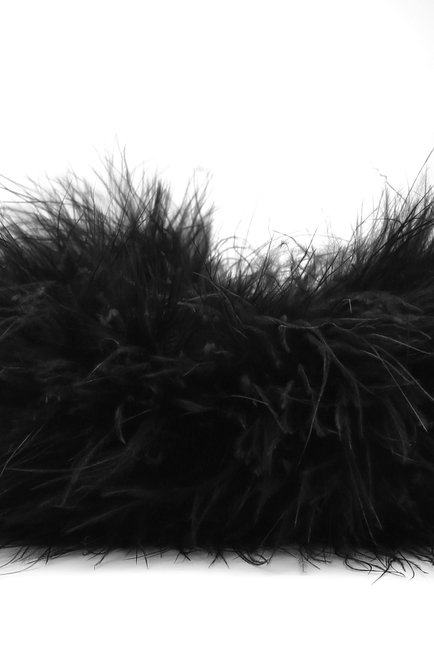 Женский комплект из двух браслетов с отделкой перьями SAINT LAURENT черного цвета, арт. 658622/3YH02 | Фото 2 (Материал: Шелк, Текстиль)