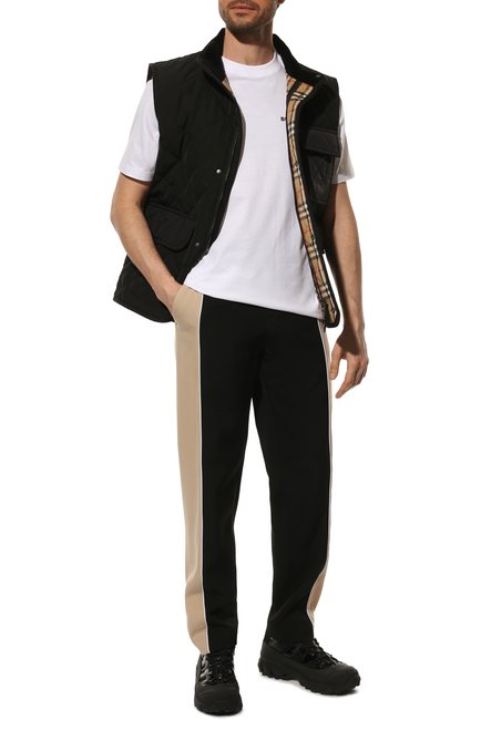 Мужские шерстяные брюки BURBERRY черного цвета, арт. 8048073 | Фото 2 (Длина (брюки, джинсы): Стандартные; Материал внешний: Шерсть; Случай: Повседневный; Стили: Кэжуэл)