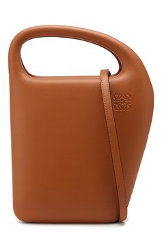 Женская сумка architects LOEWE светло-коричневого цвета, арт. 331.56.Z87 | Фото 6 (Сумки-технические: Сумки через плечо, Сумки top-handle; Материал: Натуральная кожа; Размер: mini; Ремень/цепочка: На ремешке)