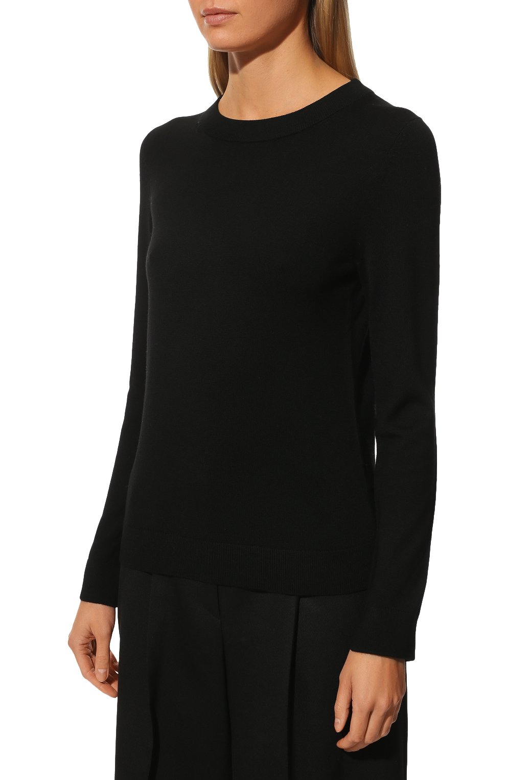 Шерстяной пуловер BOSS 50473239, цвет чёрный, размер 42 - фото 3