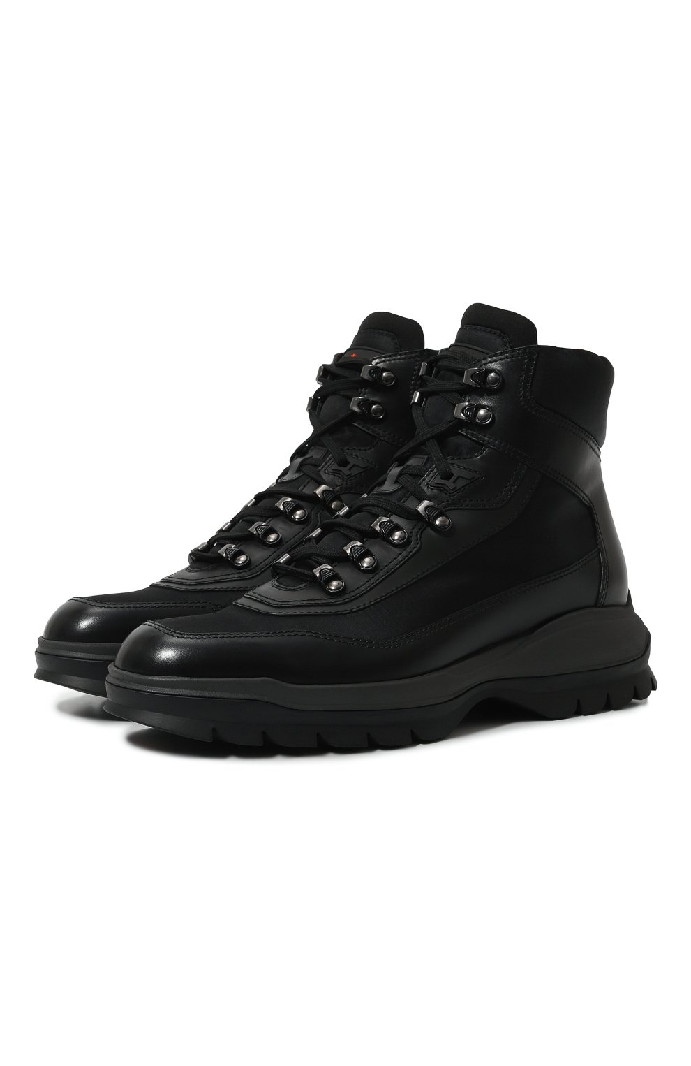 Мужские черные кожаные ботинки SANTONI купить в интернет-магазине ЦУМ ...