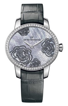 Женские часы bloom steel blue pearl GIRARD-PERREGAUX бесцветного цвета, арт. 80476D11A701-CK7A | Фото 1 (Механизм: Автомат; Материал корпуса: Сталь; Цвет циферблата: Перламутровый; Региональные ограничения белый список (Axapta Mercury): Не проставлено; Нос: Не проставлено)