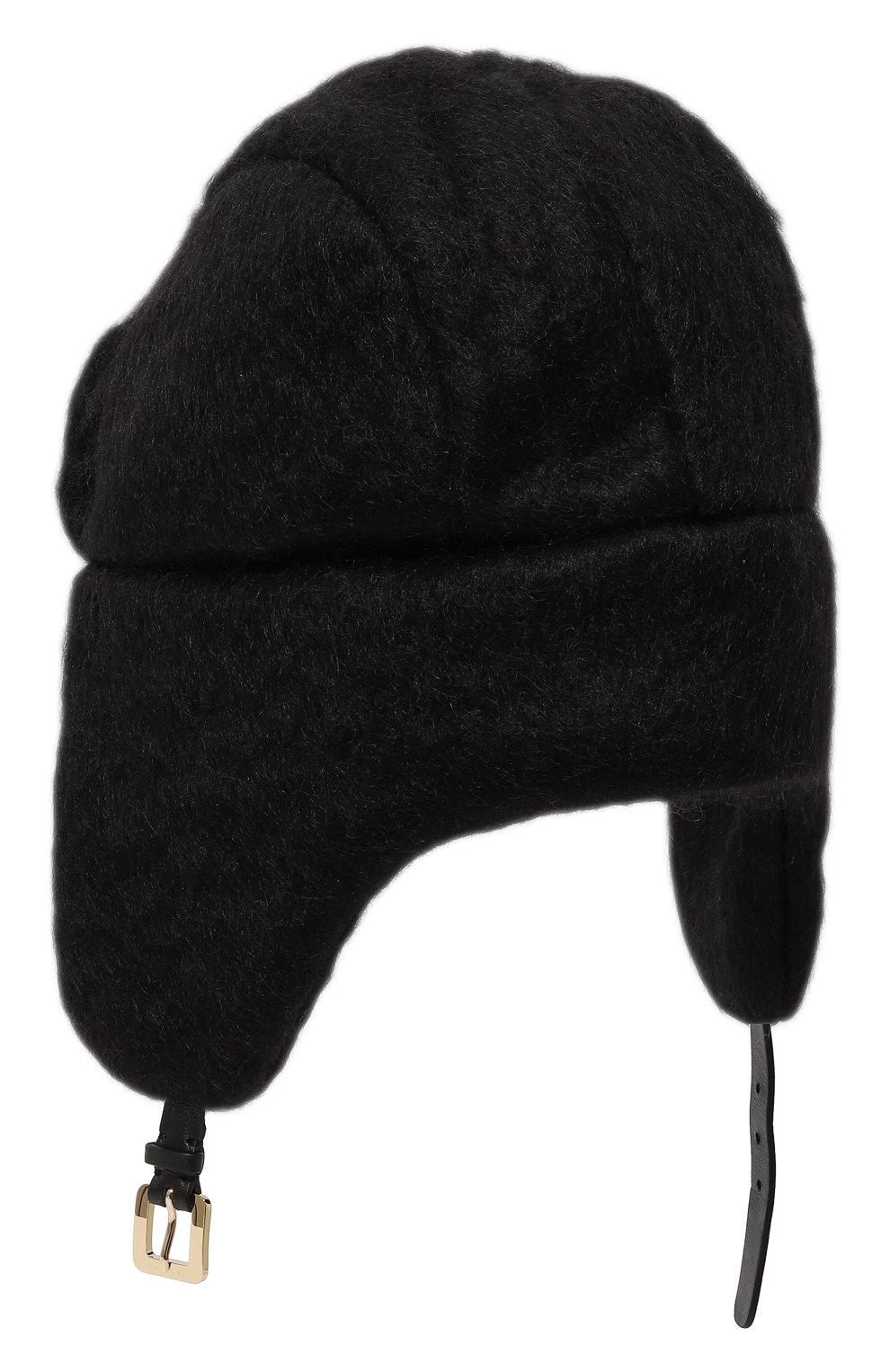 Женская шапка-ушанка INVERNI черного цвета, арт. 5659CT | Фото 3 (Материал: Текстиль, Шерсть; Материал сплава: Проставлено; Нос: Не проставлено)