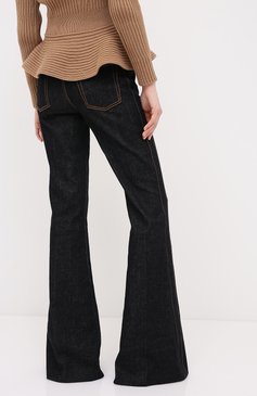 Женские джинсы ALEXANDER MCQUEEN черного цвета, арт. 628062/QMAA3 | Фото 4 (Длина (брюки, джинсы): Удлиненные; Кросс-КТ: Деним; Региональные ограничения белый список (Axapta Mercury): RU; Силуэт Ж (брюки и джинсы): Расклешенные; Материал внешний: Хлопок, Деним; Стили: Кэжуэл)