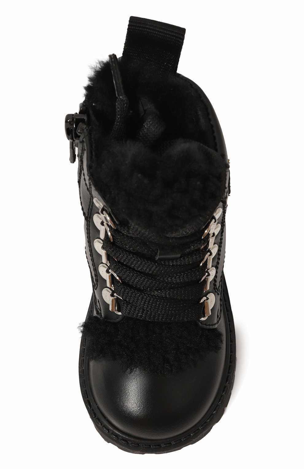Детские кожаные ботинки MISSOURI черного цвета, арт. 4890 A/20-26 | Фото 4 (Материал утеплителя: Натуральный мех; Материал сплава: Проставлено; Нос: Не проставлено)