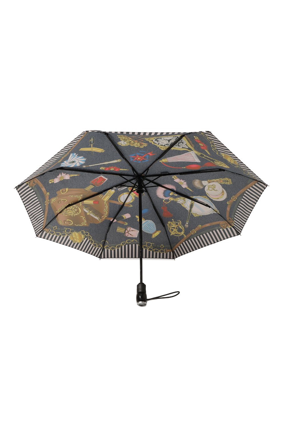 Женский складной зонт MOSCHINO черного цвета, арт. 7942-0PENCL0SE | Фото 3 (Материал: Текстиль, Синтетический материал, Металл; Материал сплава: Проставлено; Нос: Не проставлено)