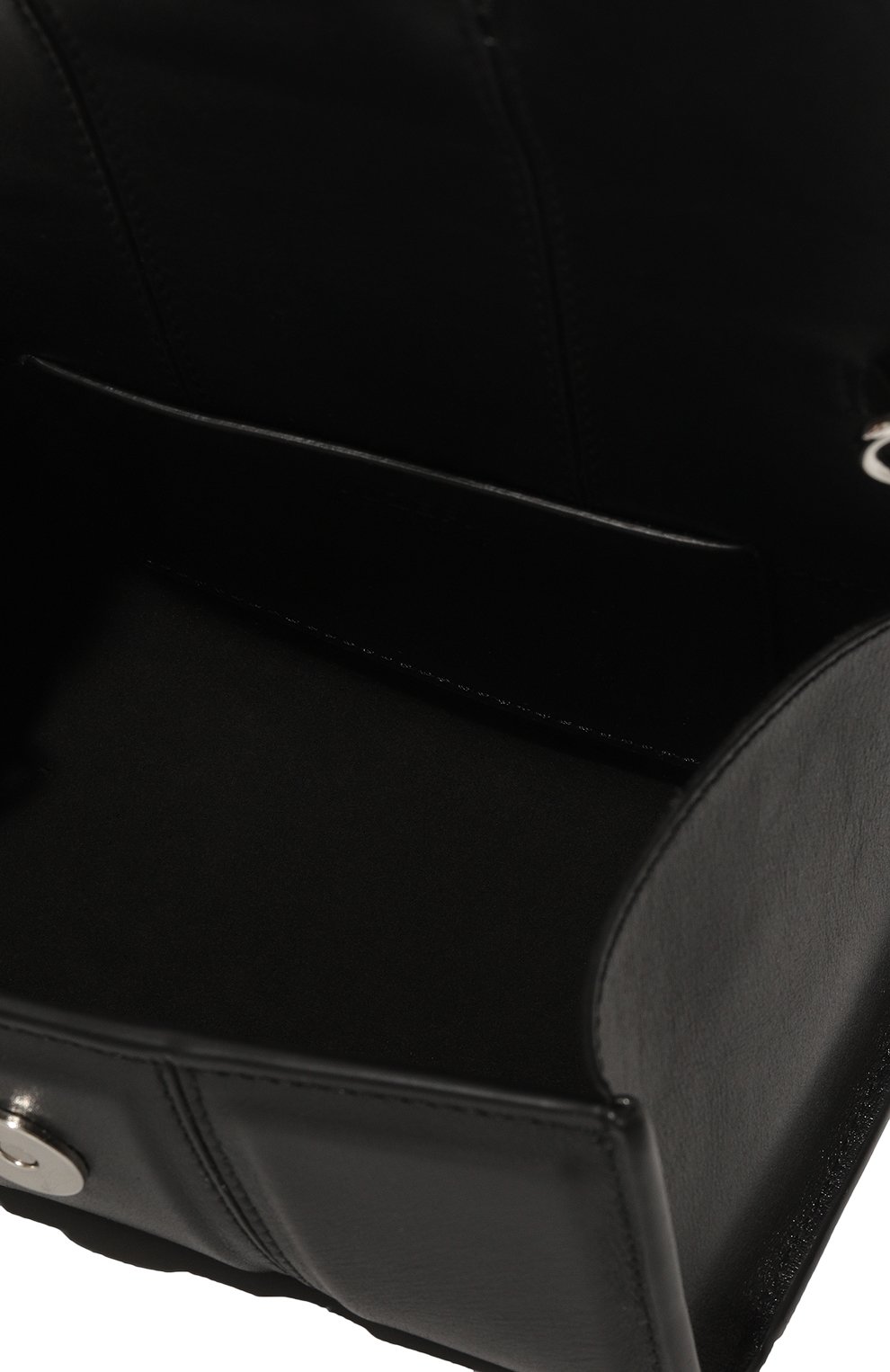 Женская сумка three YUZEFI черного цвета, арт. YUZC0-HB-TH-L000 | Фото 5 (Сумки-технические: Сумки top-handle; Материал: Натуральная кожа; Материал сплава: Проставлено; Размер: mini; Ремень/цепочка: На ремешке; Драгоценные камни: Проставлено)