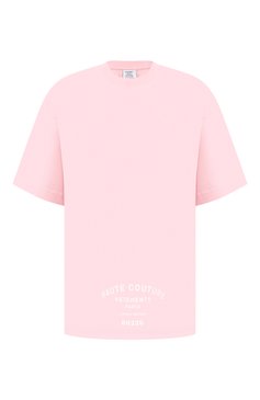 Мужская хлопковая футболка VETEMENTS розового цвета, арт. UA52TR270P 1610/M | Фото 1 (Рукава: Короткие, 3/4; Длина (для топов): Стандартные; Стили: Гранж; Принт: С принтом; Материал внешний: Хлопок)