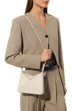 Женская сумка flex mini MLOUYE кремвого цвета, арт. 10-057 | Фото 2 (Сумки-технические: Сумки top-handle; Материал: Натуральная кожа; Размер: mini)