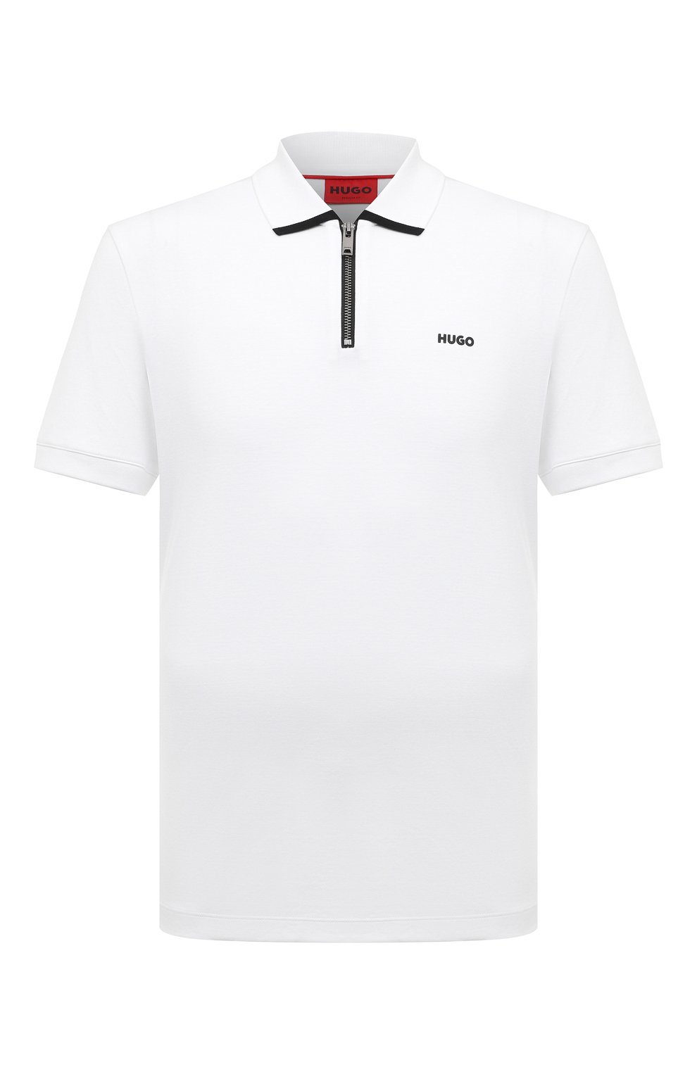 Мужское белое хлопковое поло HUGO купить в интернет-магазине ЦУМ, арт ...