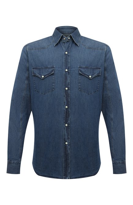 Мужская джинсовая рубашка ANDREA CAMPAGNA синего цвета по цене 0 руб., арт. TEXANA/C10ATS | Фото 1