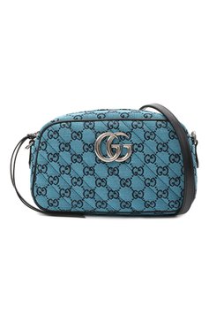 Женская сумка gg marmont 2.0 GUCCI синего цвета, арт. 447632/2UZCN | Фото 5 (Сумки-технические: Сумки через плечо; Ремень/цепочка: На ремешке; Материал: Текстиль; Размер: small)