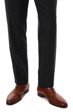 Мужские кожаные оксфорды SANTONI коричневого цвета, арт. MCLG16882SA3BSLFN01 | Фото 3 (Материал внутренний: Натуральная кожа; Стили: Классический)