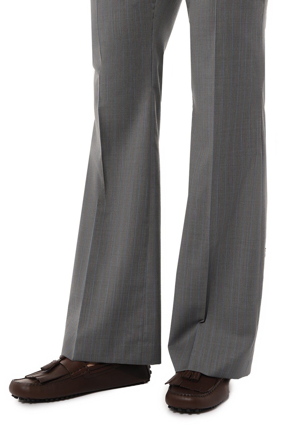 Мужские кожаные мокасины GUCCI темно-коричневого цвета, арт. 624699 1XH00 | Фото 3 (Материал сплава: Проставлено; Нос: Не проставлено; Стили: Кэжуэл)