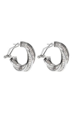 Женские серьги-кольца с фианитами crush CAVIAR JEWELLERY серебряного цвета, арт. CR001 | Фото 3 (Материал: Металл)