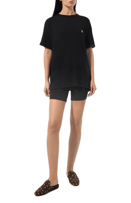 Женские шорты HUGO черного цвета, арт. 50495335 | Фото 2 (Материал сплава: Проставлено; Нос: Не проставлено; Материал внешний: Растительное волокно, Синтетический материал, Лиоцелл)