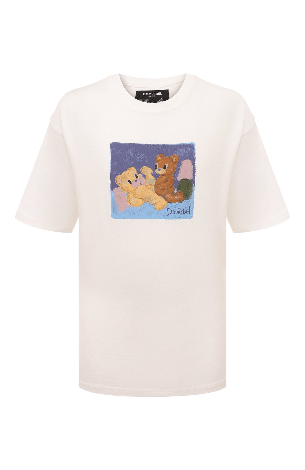 Хлопковая футболка DOMREBEL N00KIE/T-SHIRT, цвет белый, размер 50