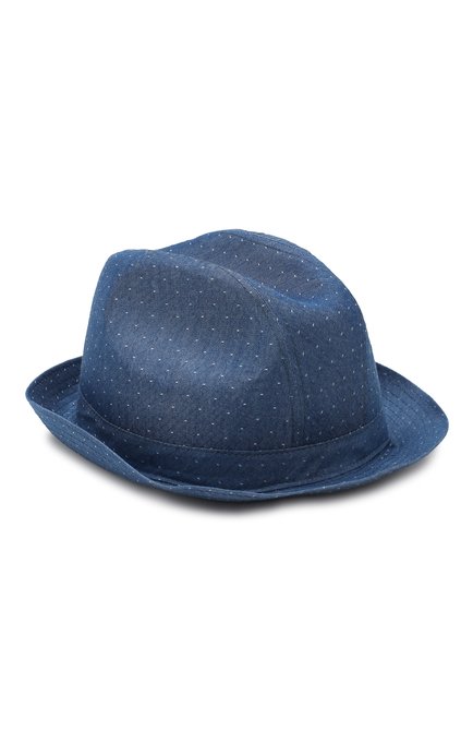 Детская хлопковая шляпа CATYA синего цвета, арт. 913008 | Фото 1 (Статус проверки: Проверено, Проверена категория; Материал: Текстиль, Хлопок)