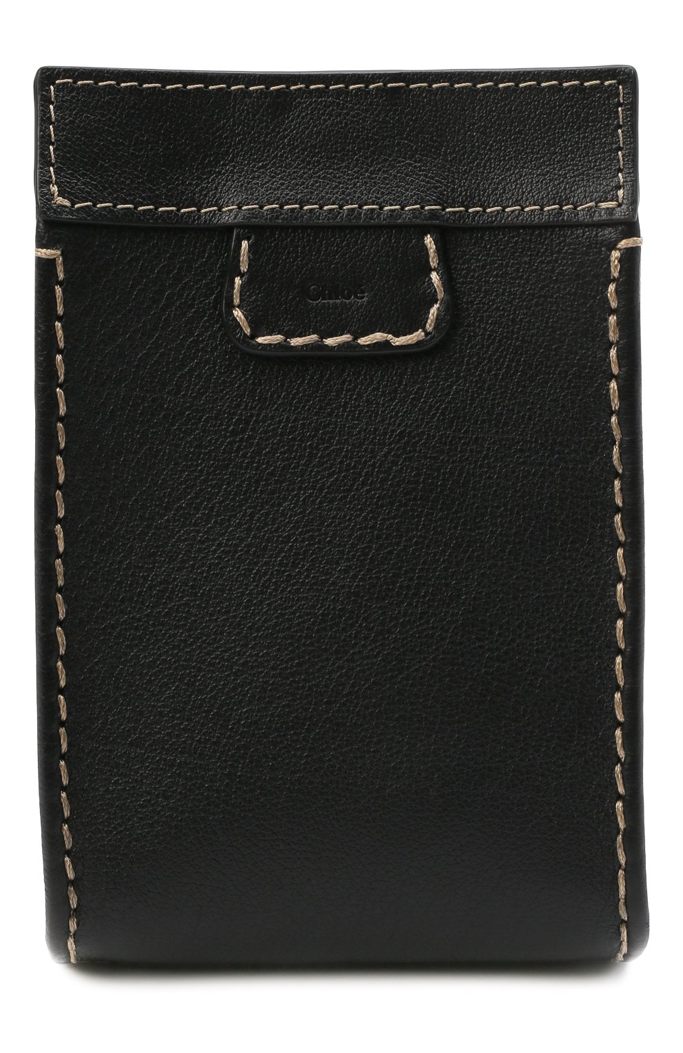 Кожаный чехол edith для iphone CHLOÉ черного цвета, арт. CHC21WP165F43 | Фото 1 (Женское Кросс-КТ: Кожа iPhone; Материал: Натуральная кожа)