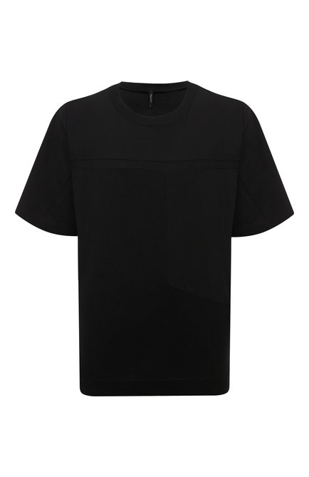 Мужская хлопковая футболка TRANSIT черного цвета, арт. CFUTRW1366 | Фото 1 (Драгоценные камни: Проставлено; Материал внешний: Хлопок; Длина (для топов): Стандартные; Материал сплава: Проставлено; Рукава: Короткие)