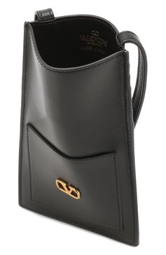Кожаный чехол для iphone VALENTINO черного цвета, арт. TY0P0R52/XBX | Фото 3 (Женское Кросс-КТ: Кожа iPhone; Материал: Кожа)