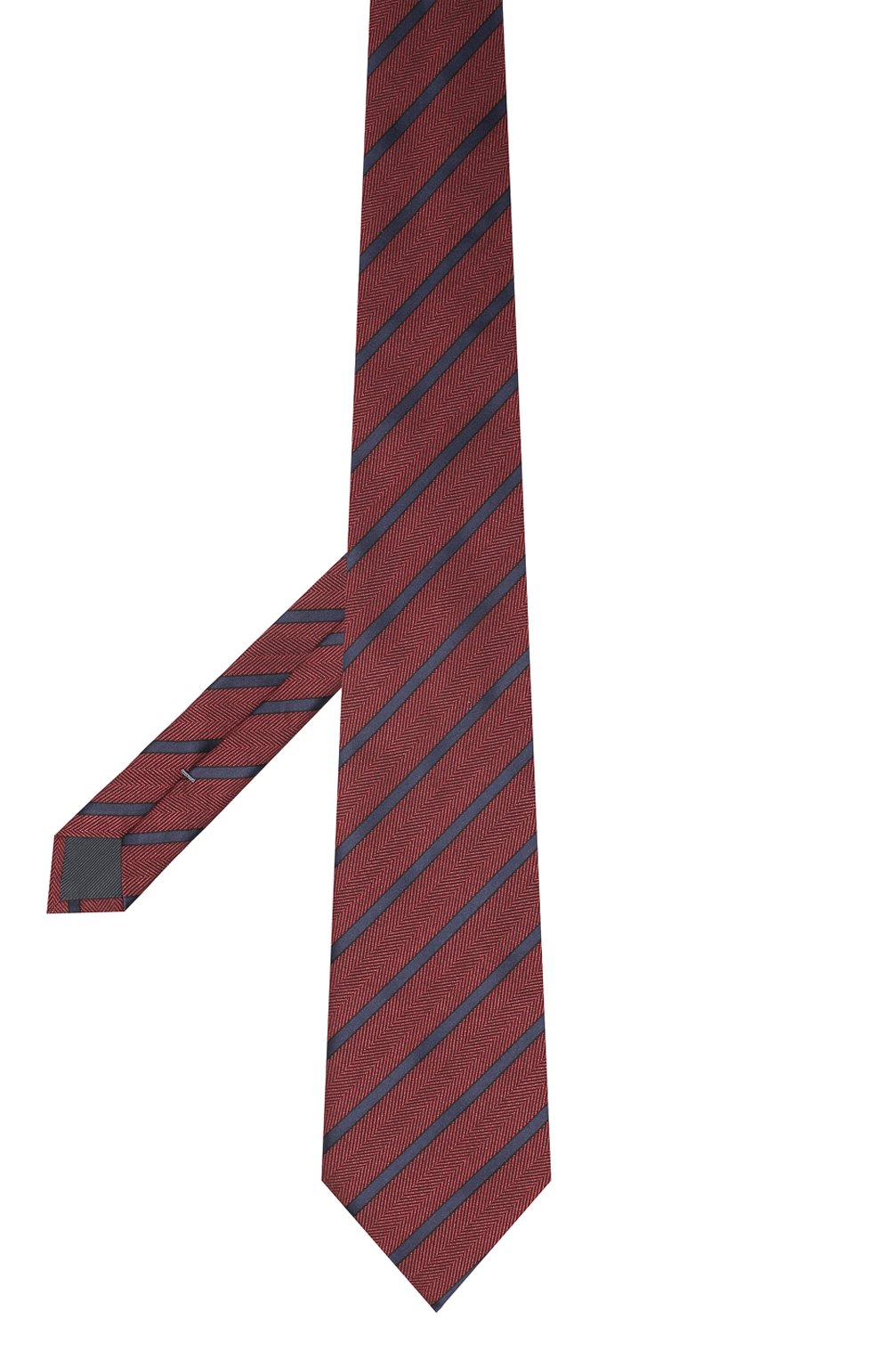 Мужской шелковый галстук ZEGNA бордового цвета, арт. Z8D34/1XW | Фото 2 (Принт: С принтом; Материал: Текстиль, Шелк; Материал сплава: Проставлено; Нос: Не проставлено)
