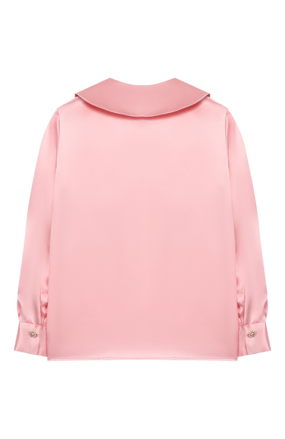 Детское шелковая блузка DOLCE & GABBANA розового цвета, арт. L54S65/FU1AU/2-6 | Фото 2 (Материал внешний: Шелк; Рукава: Длинные; Ростовка одежда: 5 лет | 110 см)