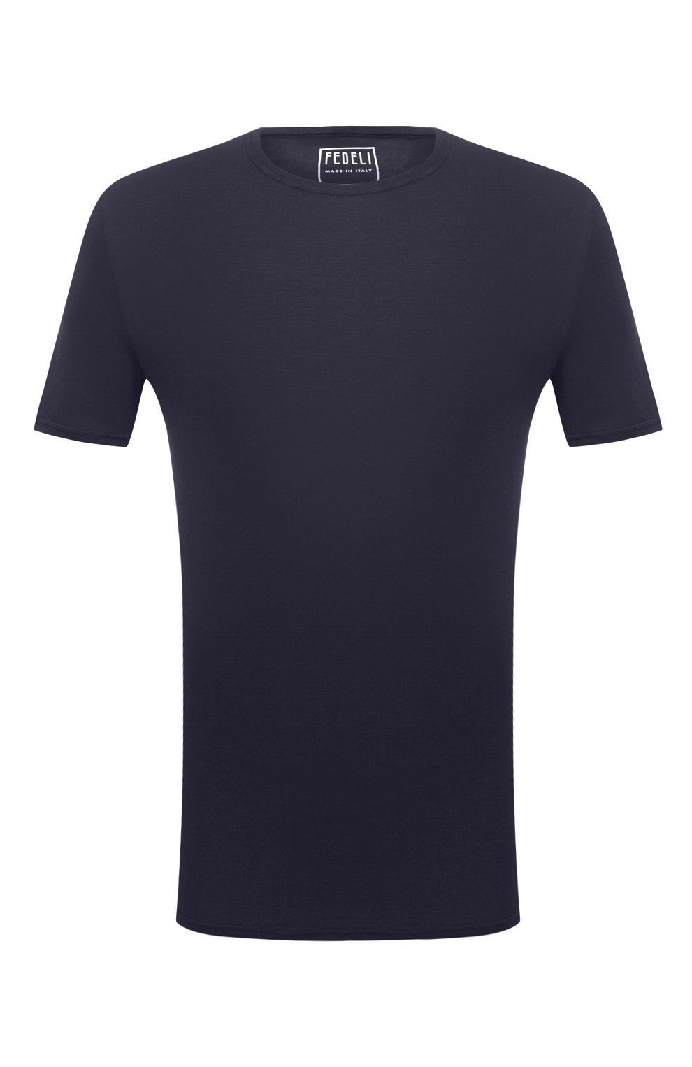 Мужская хлопковая футболка FEDELI темно-синего цвета, арт. 5UEF0113 | Фото 1 (Принт: Без принта; Рукава: Короткие; Длина (для топов): Стандартные; Региональные ограничения белый список (Axapta Mercury): RU; Материал внешний: Хлопок; Стили: Кэжуэл)