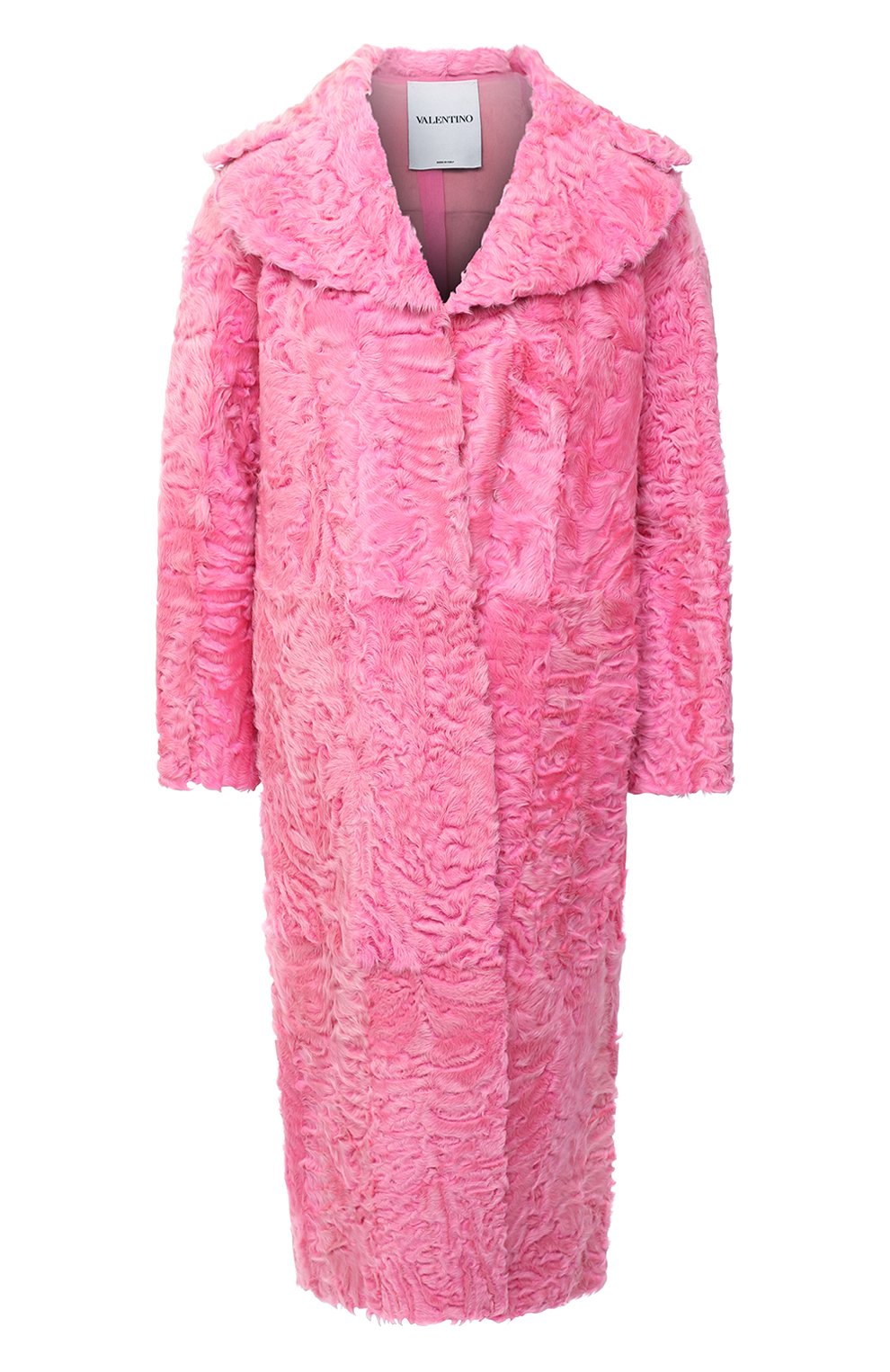 Женская шуба из меха ягненка VALENTINO фуксия цвета, арт. PF3FA417/CAF | Фото 1 (Женское Кросс-КТ: Мех; Рукава: Длинные; Материал внешний: Натуральный мех; Стили: Классический; Длина (верхняя одежда): Длинные; Материал подклада: Шелк)
