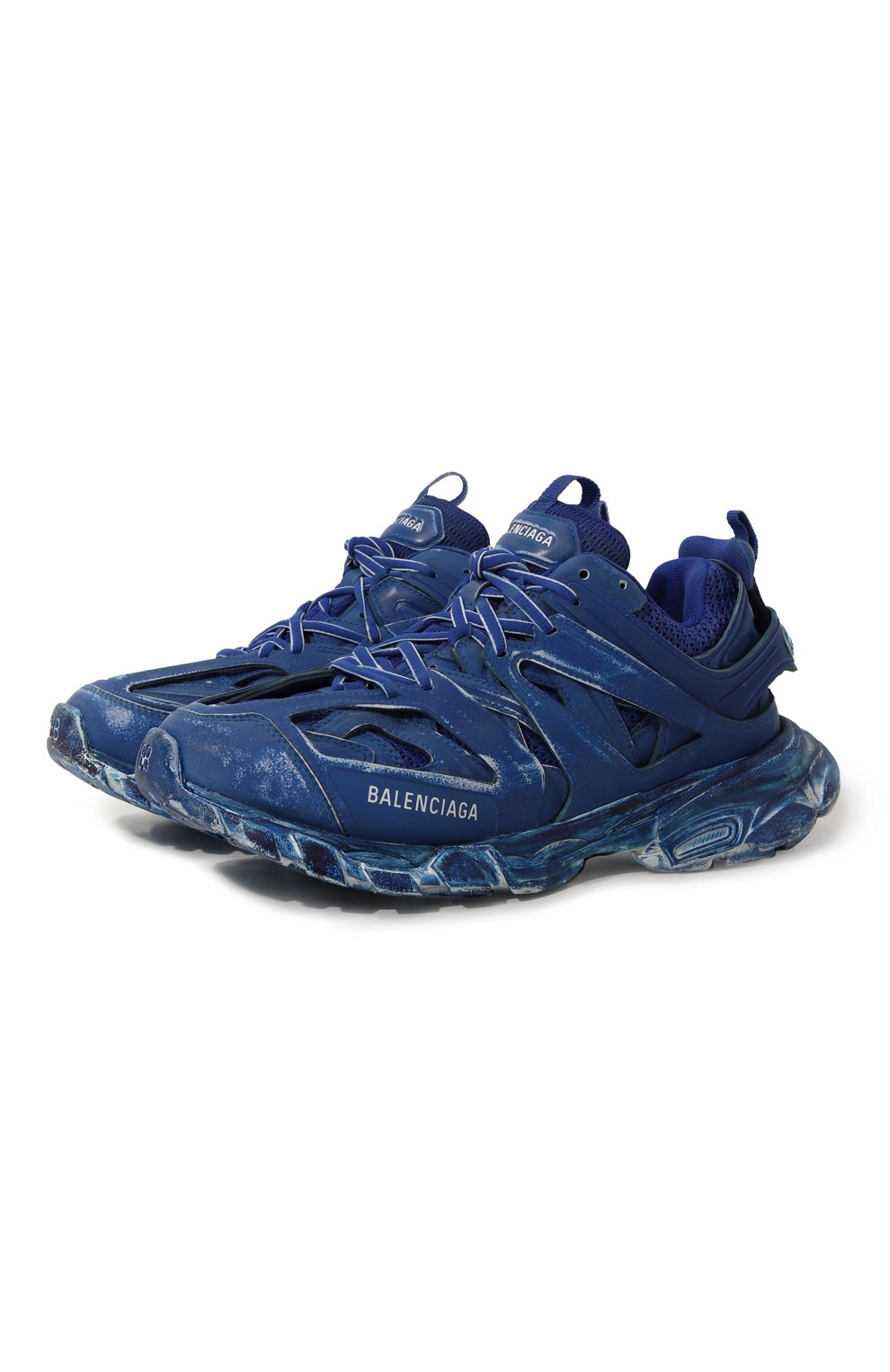 Комбинированные кроссовки Track Balenciaga синего цвета