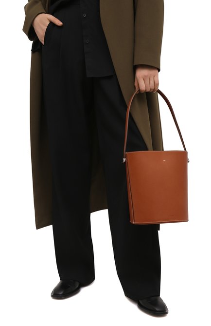 Женская сумка taos JIL SANDER коричневого цвета, арт. JSPS857509-WSB69155V | Фото 2 (Материал: Натуральная кожа; Размер: small; Сумки-технические: Сумки top-handle, Сумки через плечо)